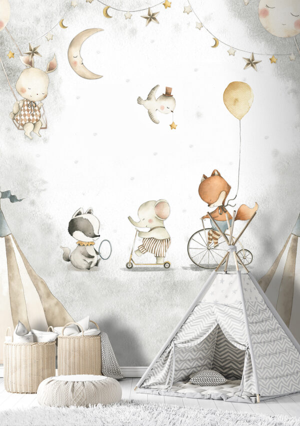 Fotobehang Nacht Circus Cute Walls CW6055-1