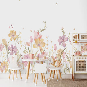 Fotobehang Bee Flowers Cute Walls CW6129-1