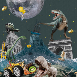 Fotobehang It's a Crazy World Blue Olive&Noah INK7823