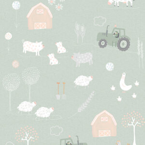Fotobehang On the Farm Green Olive&Noah INK7838