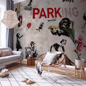 Fotobehang – [Banksy] Graffiti Collage 400x280