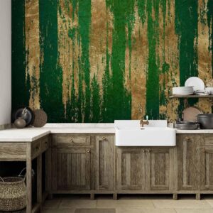 Fotobehang – Golden-Green Expression 400x280