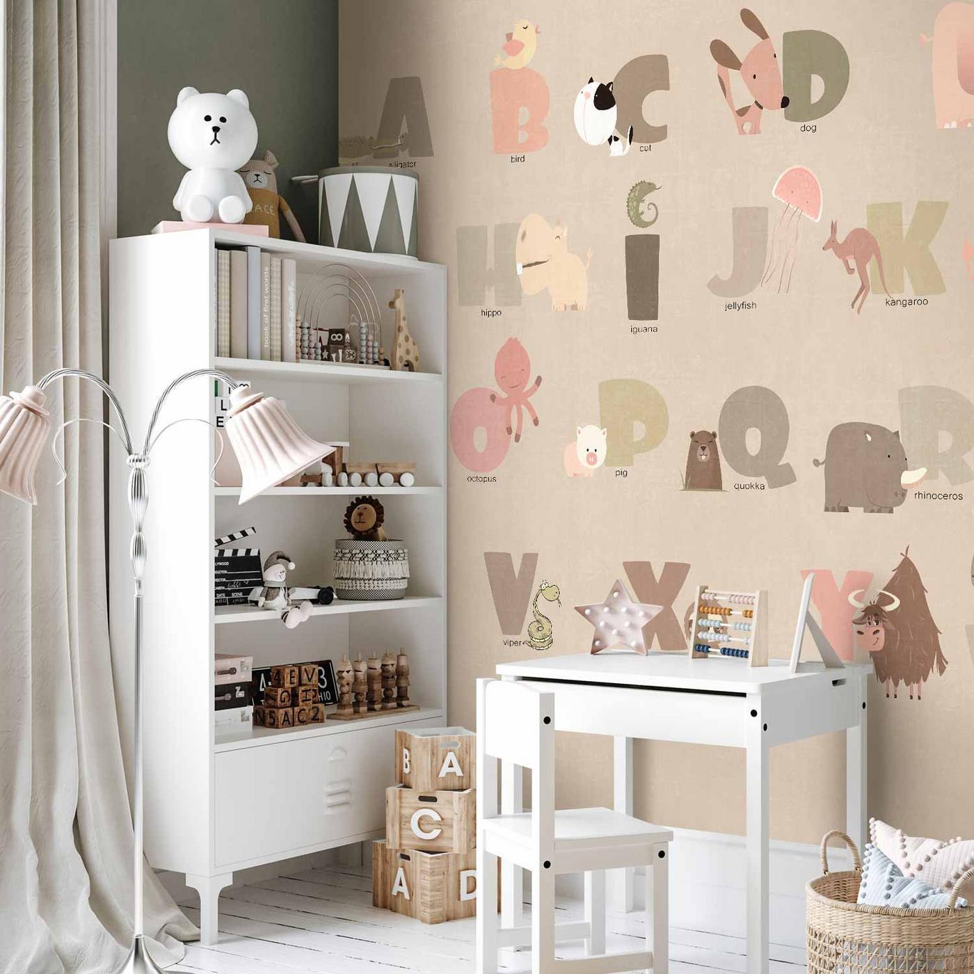 Fotobehang - A Beige Alphabet