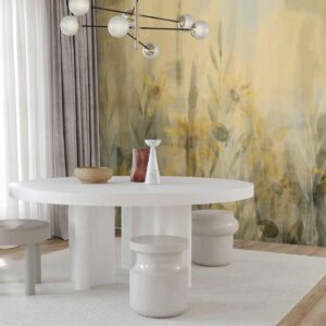 Fotobehang - A touch of summer - floral motif with a meadow full of yellow flowers and grasses