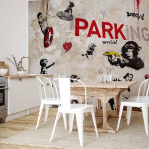 Fotobehang - [Banksy] Graffiti Collage