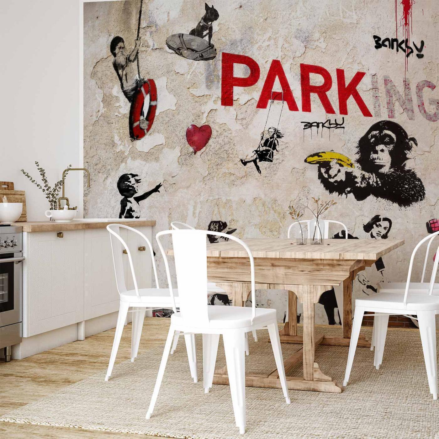 Fotobehang - [Banksy] Graffiti Collage