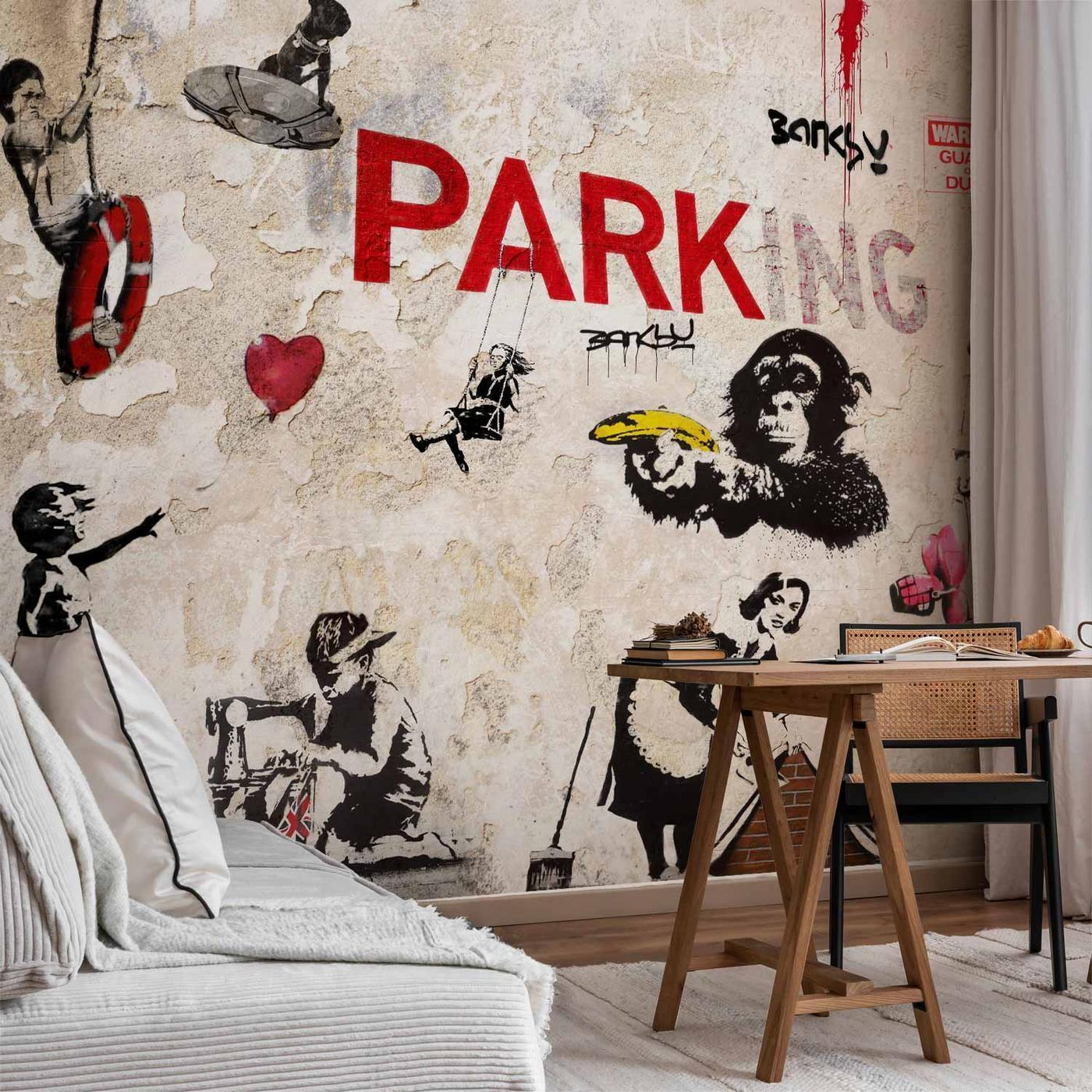Fotobehang - [Banksy] Graffiti Collage