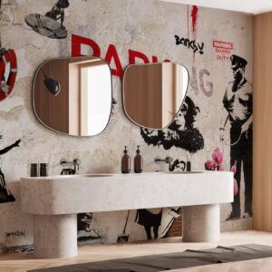 Fotobehang - [Banksy] Graffiti Collage