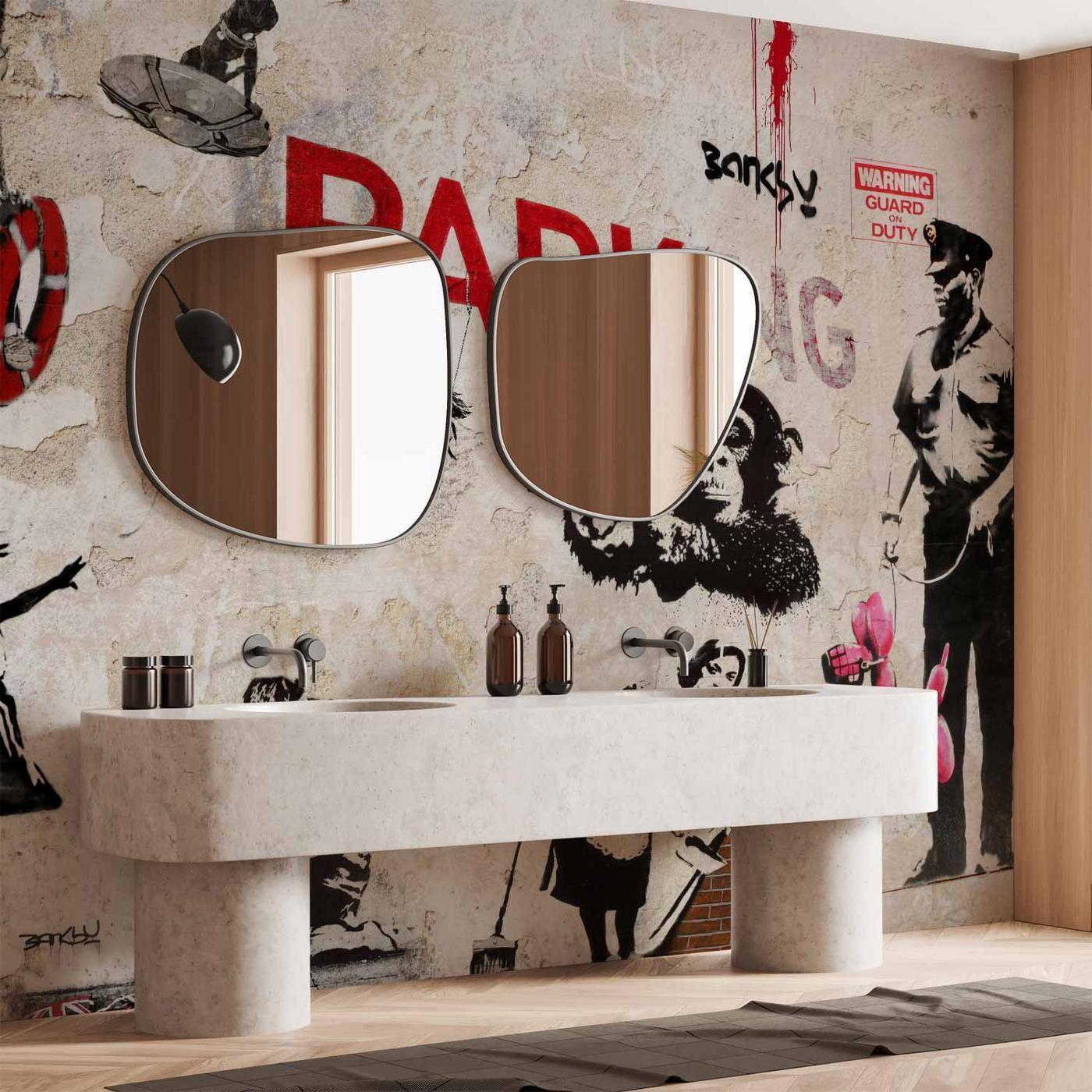 Fotobehang - [Banksy] Graffiti Collage