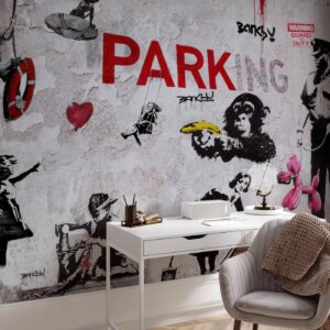 Fotobehang - [Banksy] Graffiti Diveristy