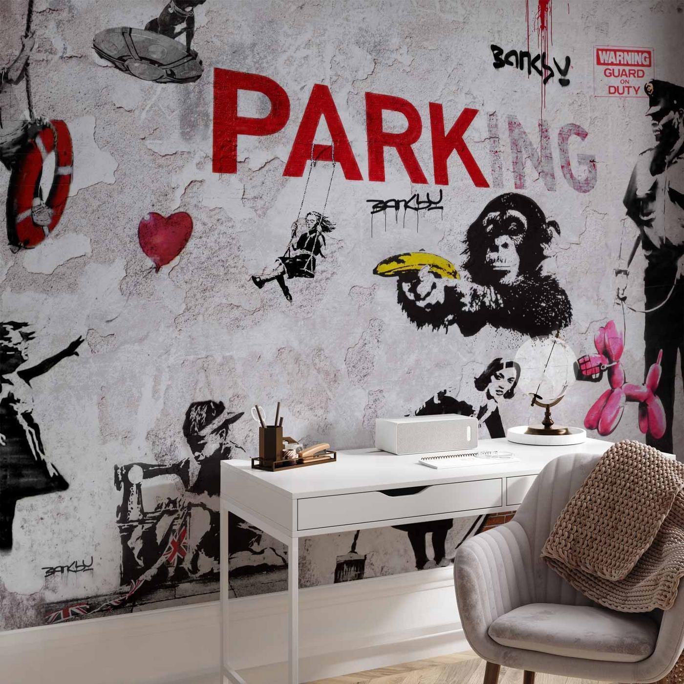 Fotobehang - [Banksy] Graffiti Diveristy