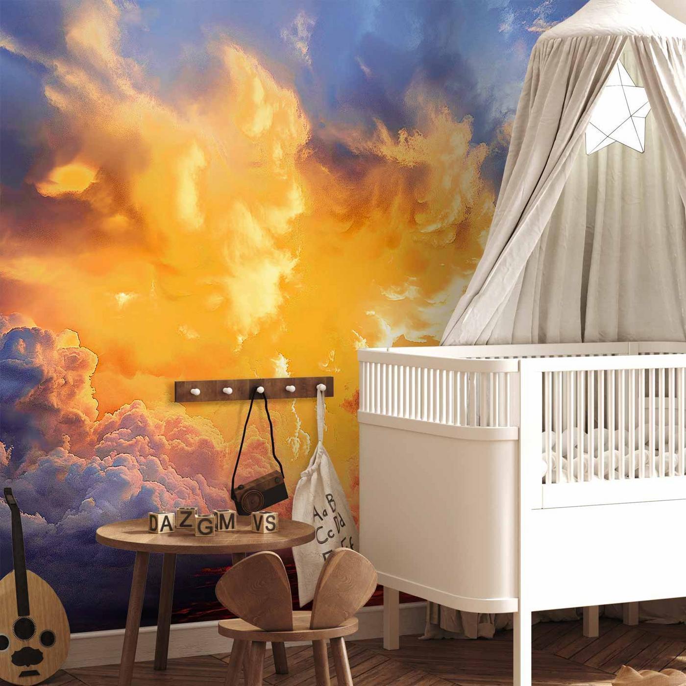 Fotobehang - Beautiful Sunset - Clouds in Warm Shades