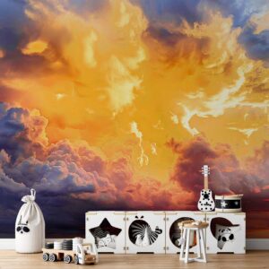 Fotobehang - Beautiful Sunset - Clouds in Warm Shades