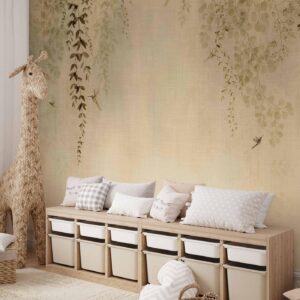 Fotobehang - Beige Hummingbirds