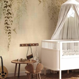 Fotobehang - Beige Hummingbirds