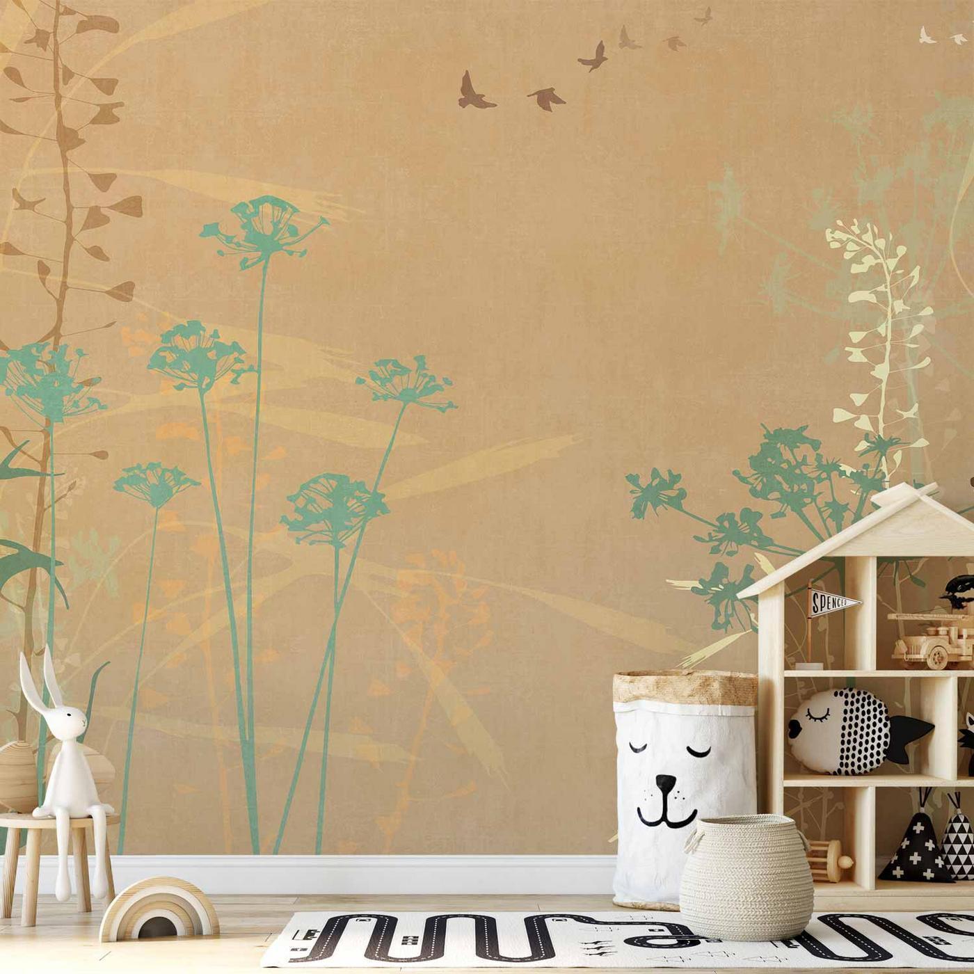 Fotobehang - Bird in the Meadow