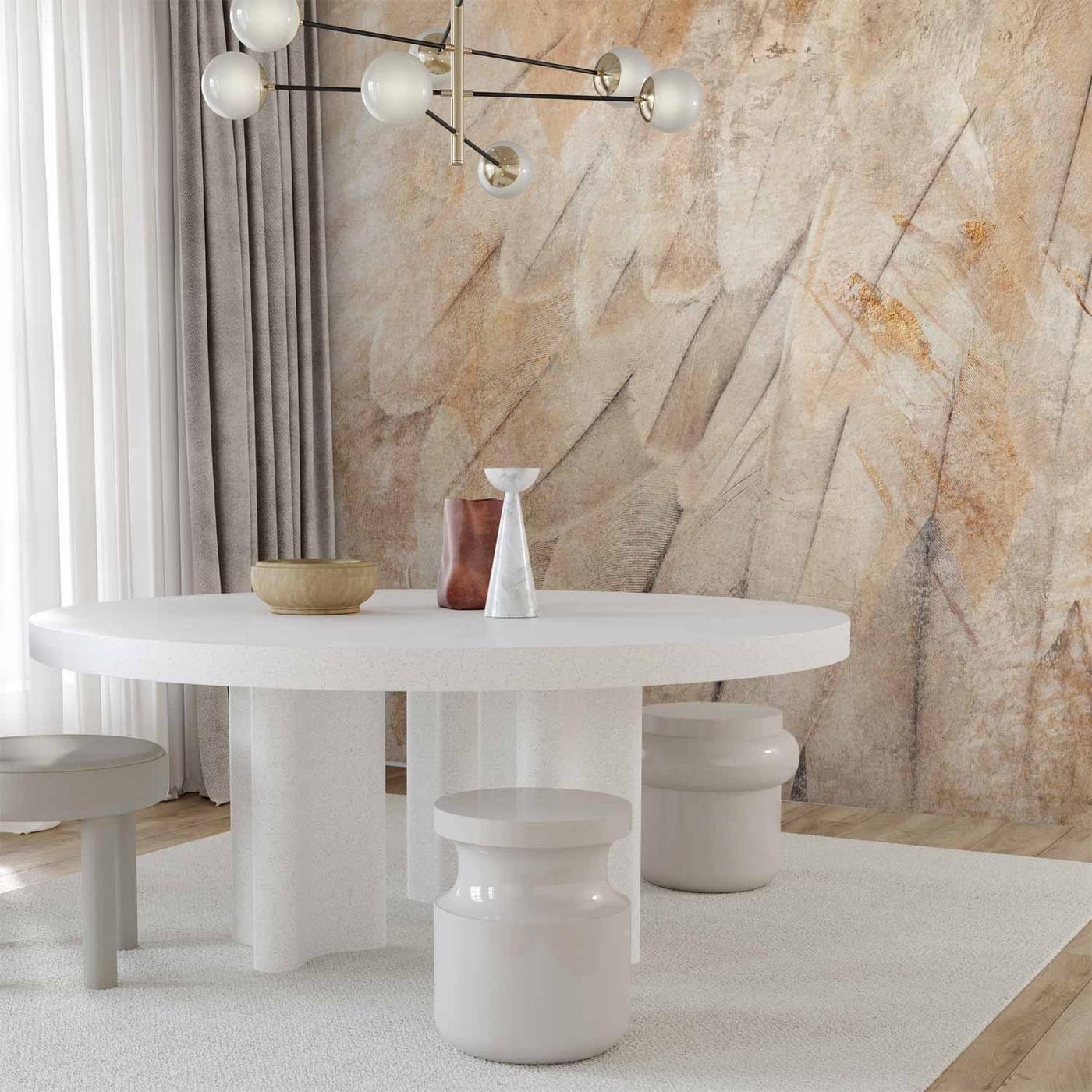 Fotobehang - Bird's wings - minimalist close-up on beige feathers with pattern