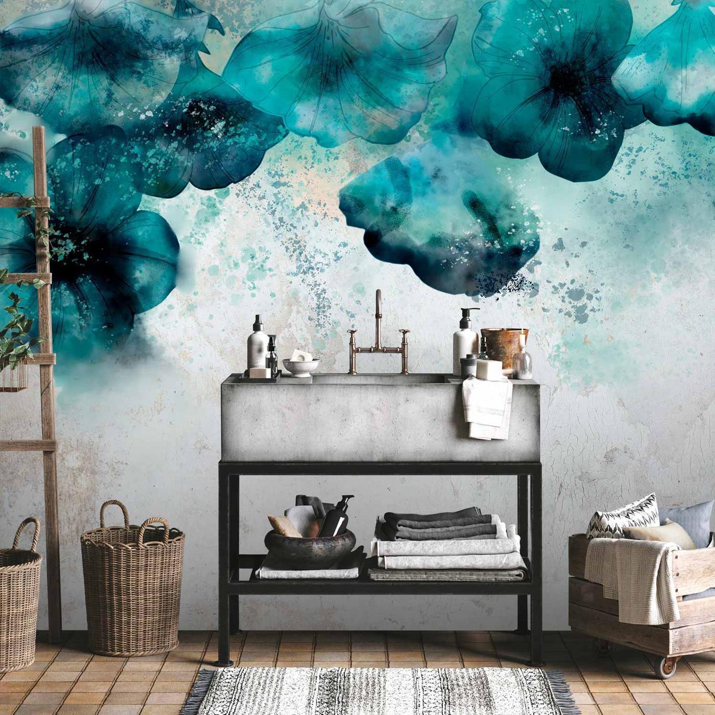 Fotobehang - Blue Poppies