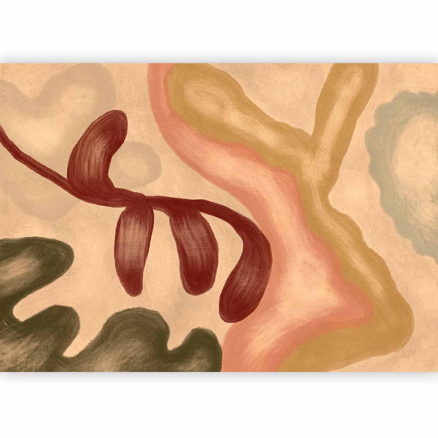 Fotobehang - Colorful shapes – worn-out figures in lime wash technique