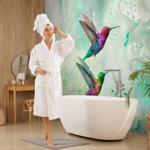 Fotobehang - Colourful Hummingbirds (Green)