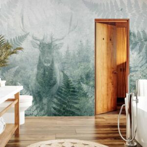 Fotobehang - Deer in Ferns - Third Variant