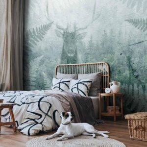 Fotobehang - Deer in Ferns - Third Variant