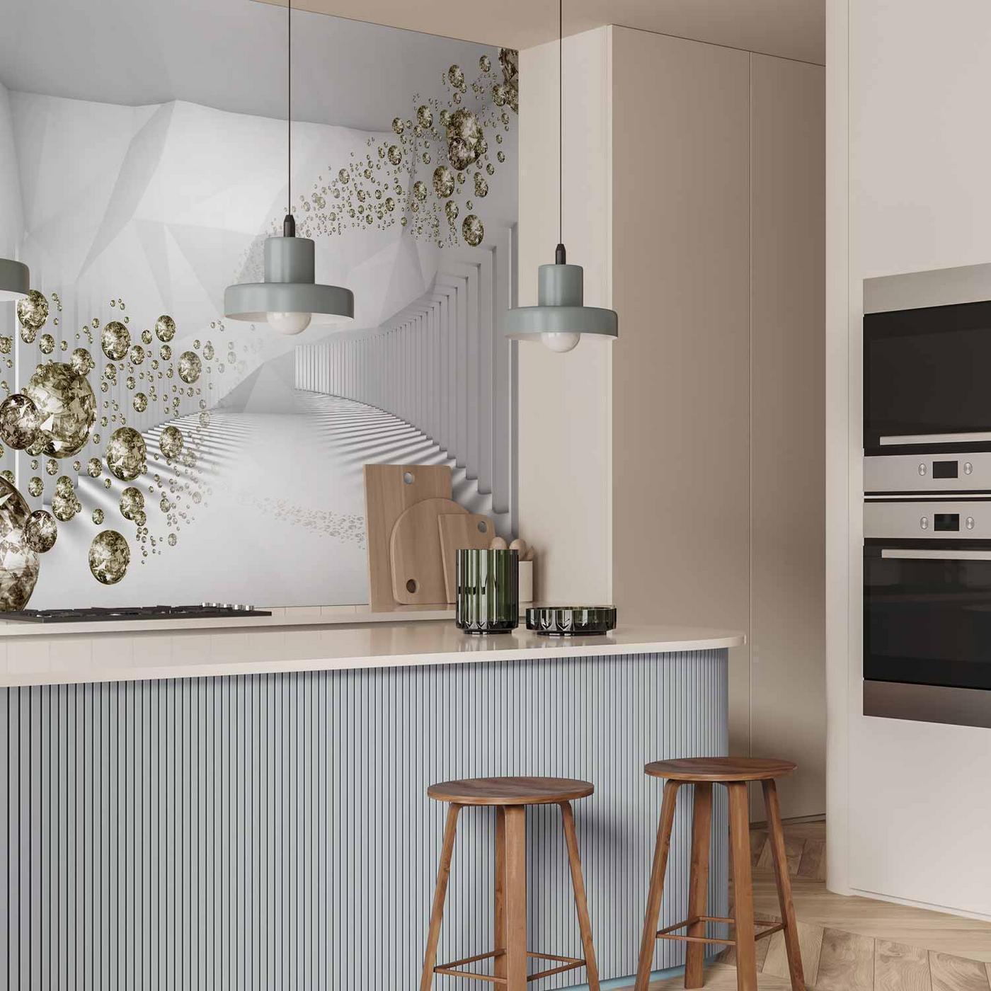 Fotobehang - Diamond Corridor (Grey)