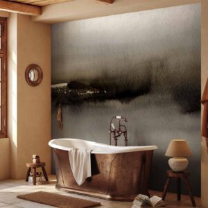 Fotobehang - Diuna - abstract modern painting in grey with black pattern