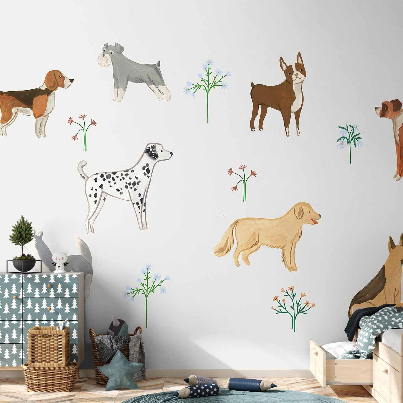 Fotobehang - Doggies - a Subtle Illustration for Children
