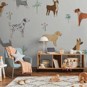 Fotobehang - Doggies - a Subtle Illustration for Children