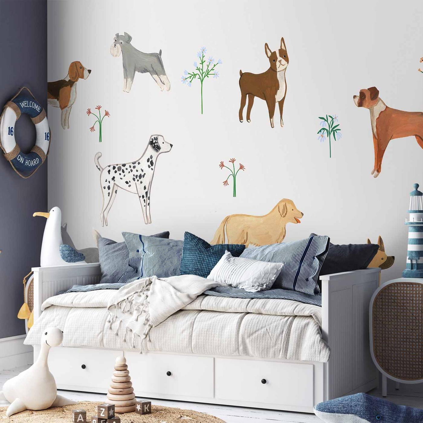 Fotobehang - Doggies - a Subtle Illustration for Children