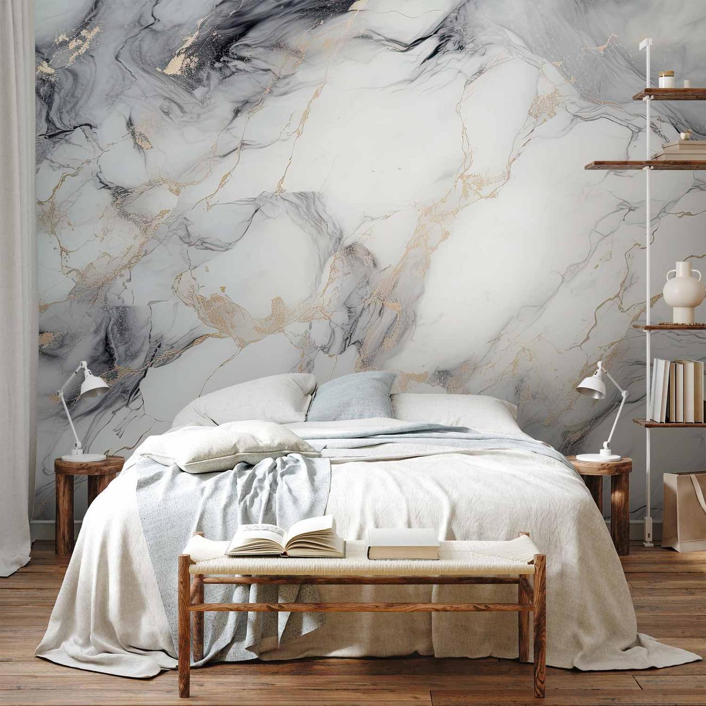 Fotobehang - Elegant Marble - Stone Structures in Neutral Colours