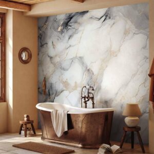 Fotobehang - Elegant Marble - Stone Structures in Neutral Colours