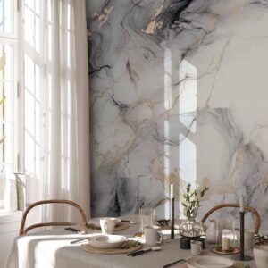 Fotobehang - Elegant Marble - Stone Structures in Neutral Colours