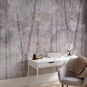 Fotobehang - Eternal forest - landscape with winter landscape in cool colours