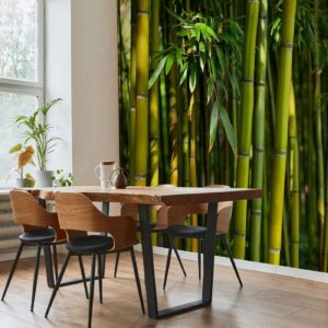 Fotobehang - Eucalyptus alley – bamboo grove in juicy green tone