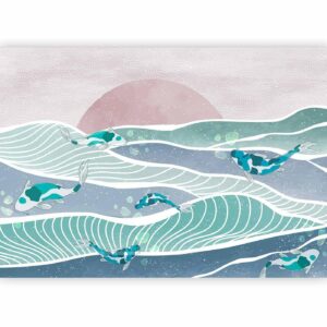 Fotobehang - Fish on the waves