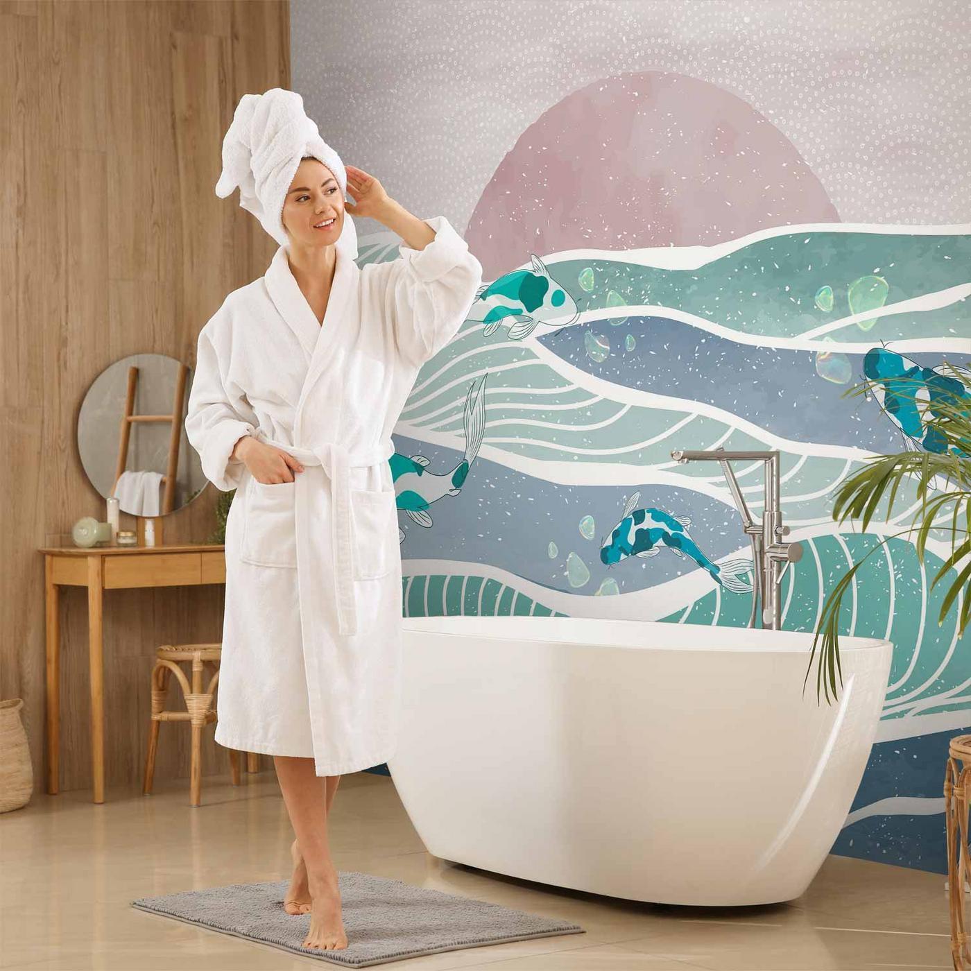 Fotobehang - Fish on the waves