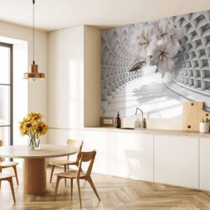 Fotobehang - Flowers in the Tunnel