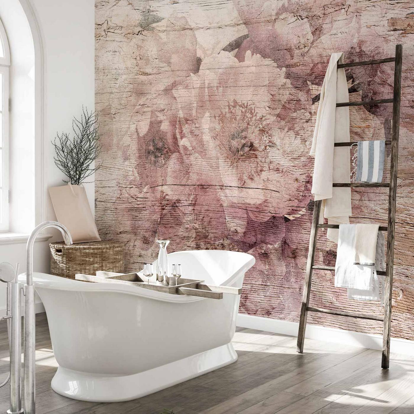 Fotobehang - Flowers on Boards