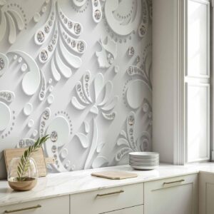 Fotobehang - Flowers with Crystals