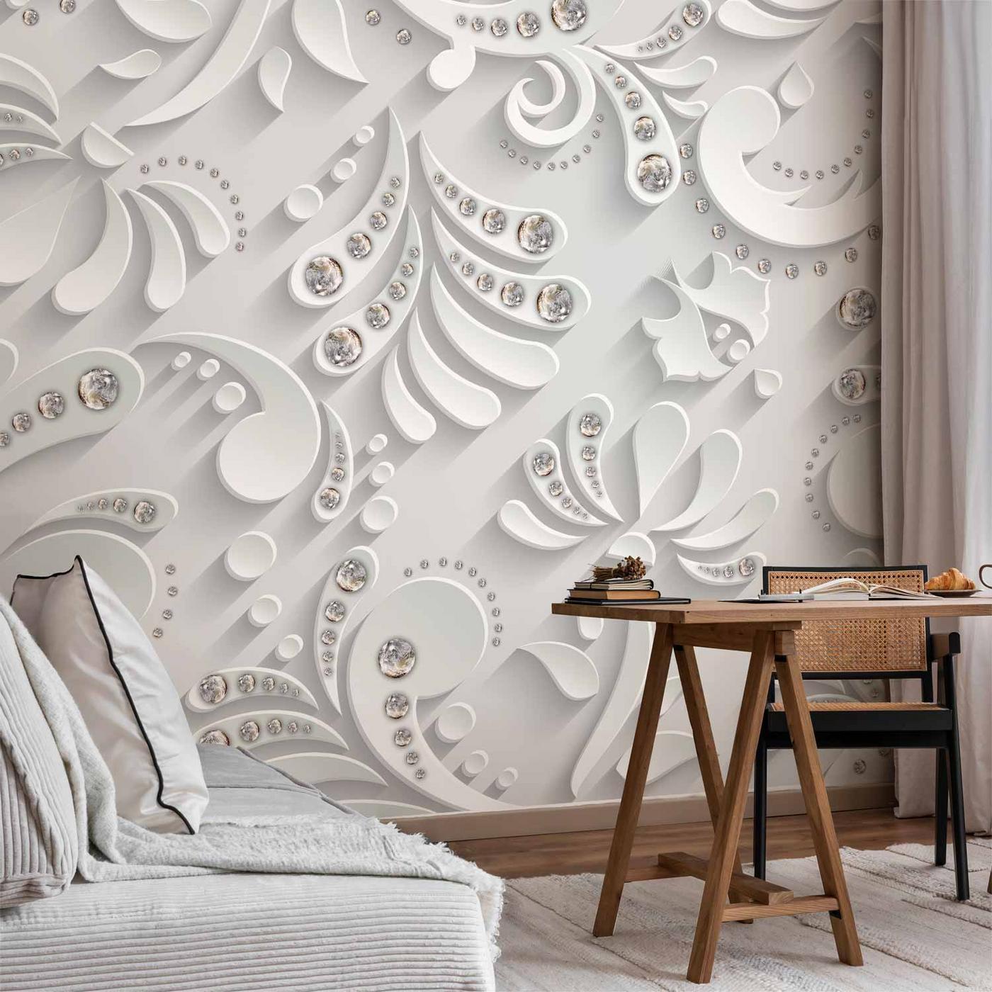 Fotobehang - Flowers with Crystals