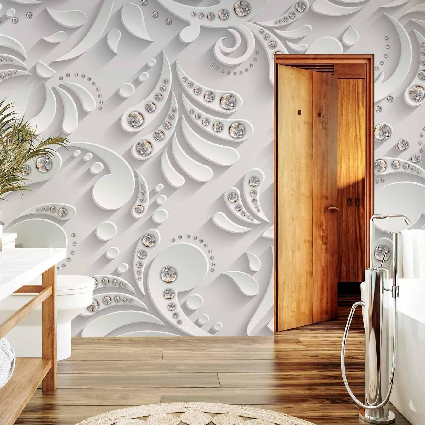 Fotobehang - Flowers with Crystals