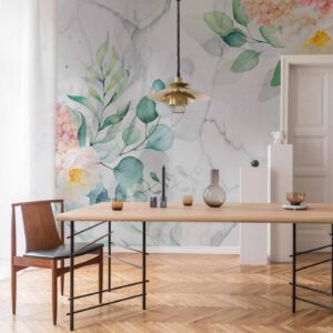 Fotobehang - Flowery Marble