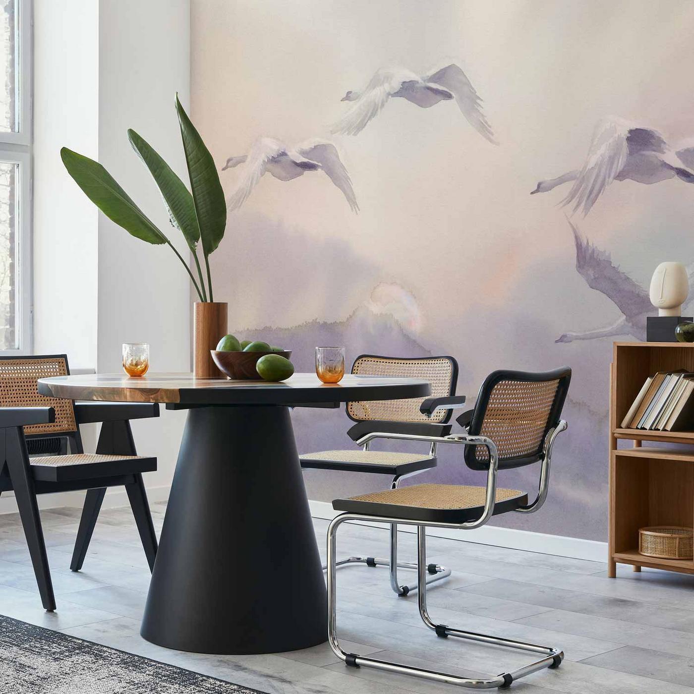 Fotobehang - Flying Swans