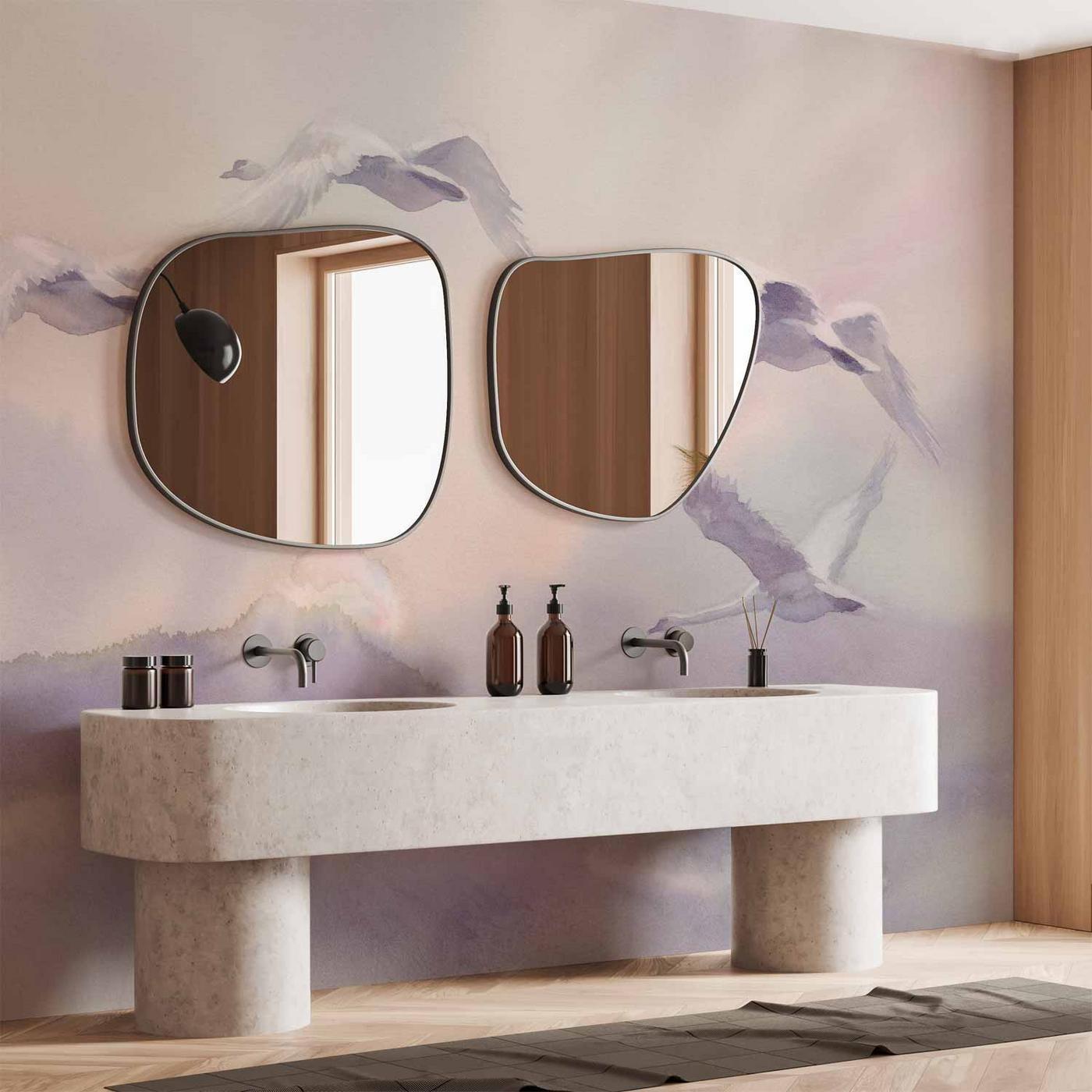 Fotobehang - Flying Swans