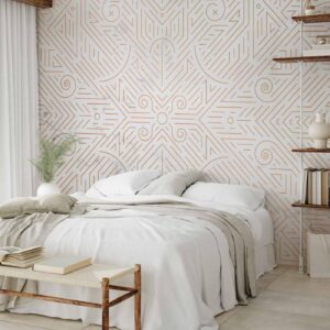 Fotobehang - Geometric Pattern Shades of Gold and Marble Stone