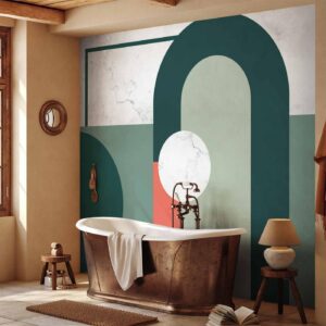 Fotobehang - Geometric Pattern With Marble Motif