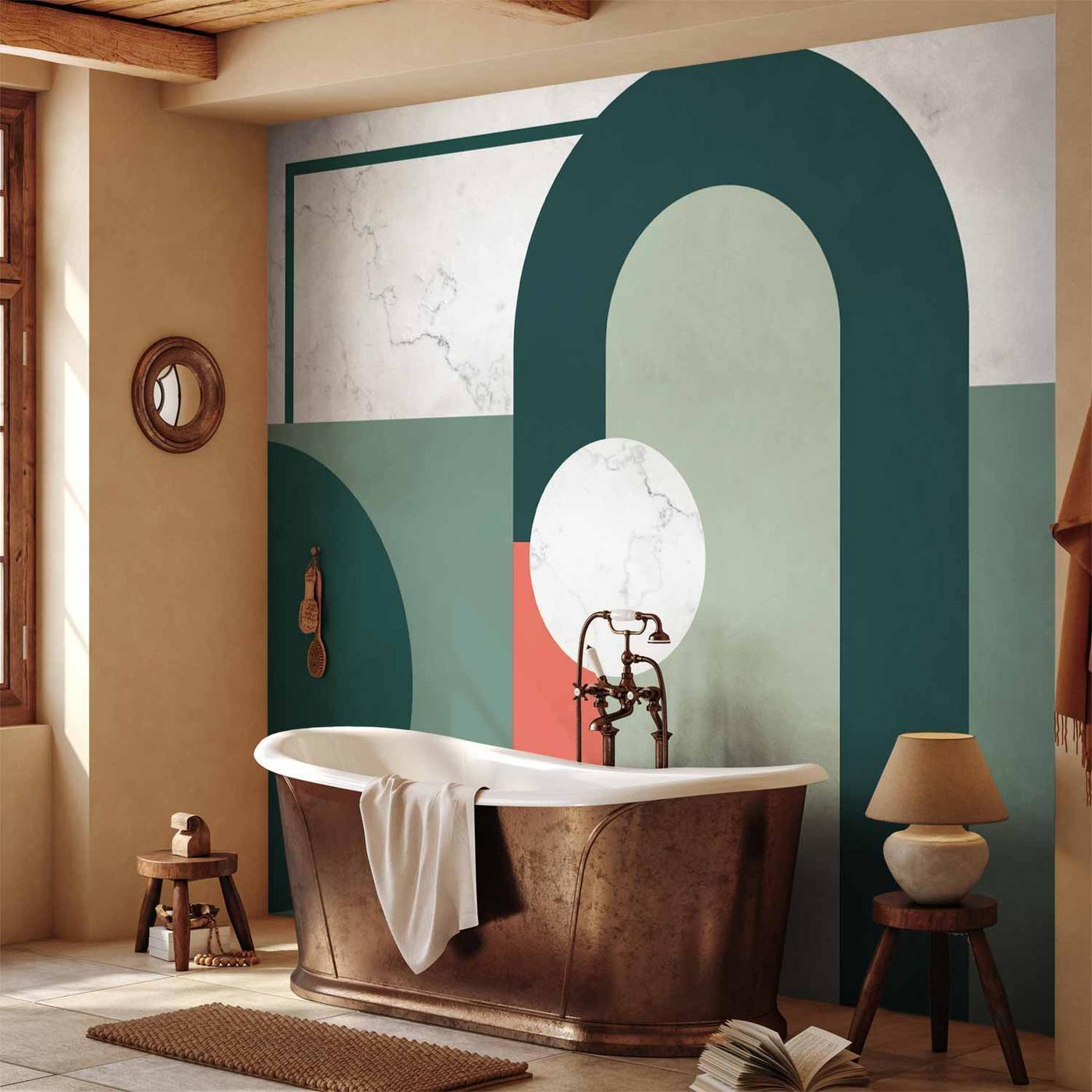 Fotobehang - Geometric Pattern With Marble Motif