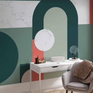 Fotobehang - Geometric Pattern With Marble Motif